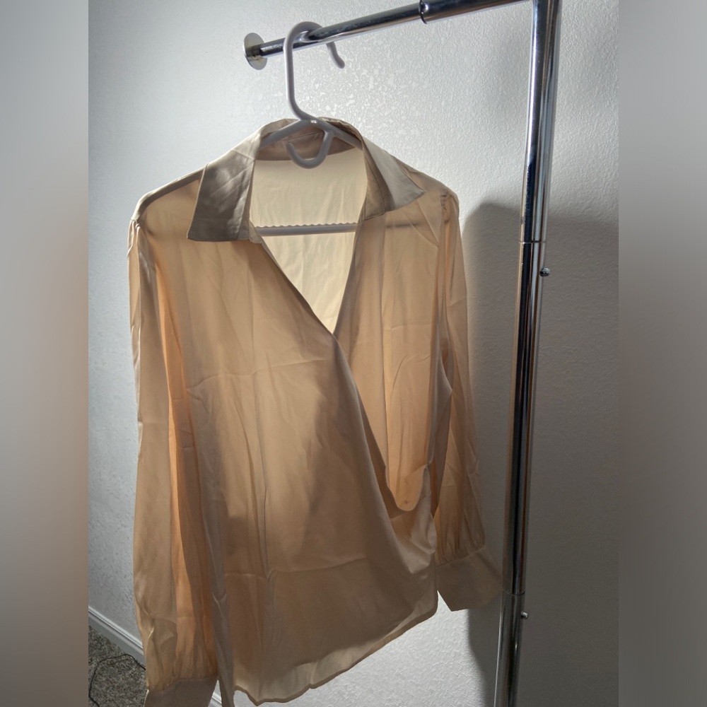 satin long sleeve blouse